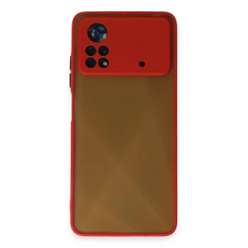Mey İthalat®   Poco X4 Pro 5G Kılıf Montreal Silikon Kapak - Kırmızı