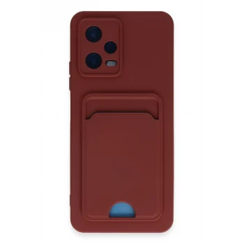 Mey İthalat®   Poco X5 5G Kılıf Kelvin Kartvizitli Silikon - Bordo