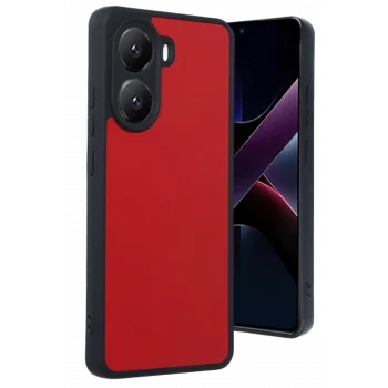 Mey İthalat®   Poco X7 Pro Kılıf Aras Deri Kapak - Kırmızı