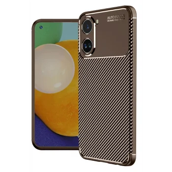 Mey İthalat®   Poco X7 Pro Kılıf Auto Focus Karbon Kapak - Kahverengi