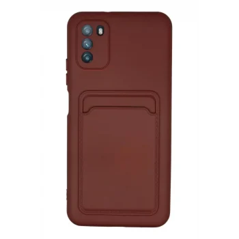 Mey İthalat®   Pocophone M3 Kılıf Kelvin Kartvizitli Silikon - Bordo