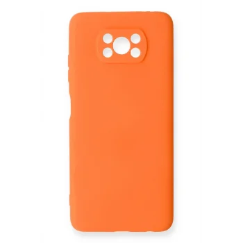 Mey İthalat®   Pocophone X3 Kılıf Nano içi Kadife Silikon - Turuncu