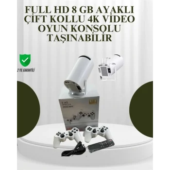 Mey İthalat® Portatif 4K Projeksiyon – 4.000 Uygulama, Kablosuz Yansıtma ve Bluetooth 5.0