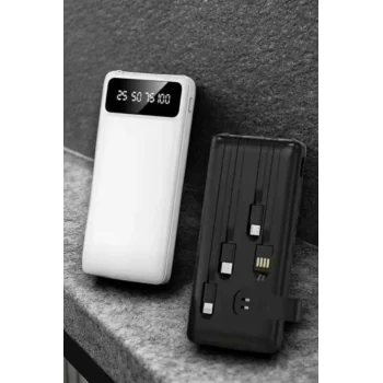 Mey İthalat® Powerbank 20.000 Mah LCD Ekran USB Lightning Type-C Uyumlu İOS ve Android