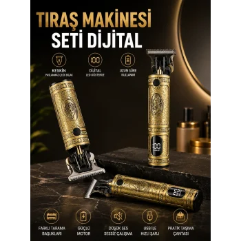 Mey İthalat® RD 378 Çizik Tıraş Makinesi Seti Dijital
