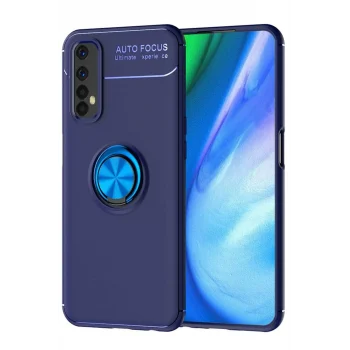 Mey İthalat®  Realme 7 Kılıf Range Yüzüklü Silikon - Mavi