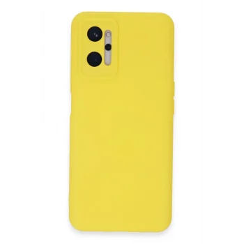Mey İthalat®  Realme 9i 4G Kılıf Nano içi Kadife Silikon - Sarı