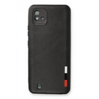Mey İthalat®  Realme C11 2021 Kılıf Loop Deri Silikon - Siyah