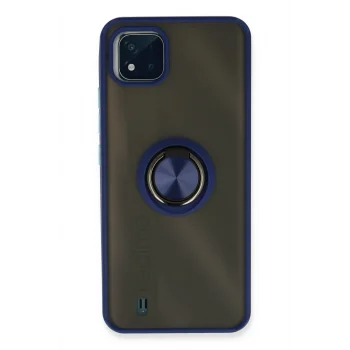 Mey İthalat®  Realme C11 2021 Kılıf Montreal Yüzüklü Silikon Kapak - Lacivert