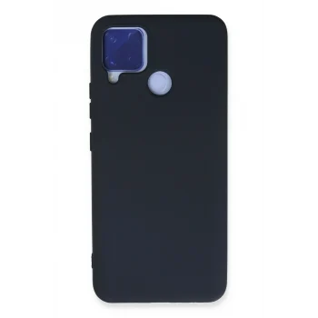 Mey İthalat®  Realme C15 Kılıf Nano içi Kadife Silikon - Lacivert