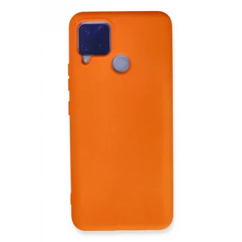 Mey İthalat®  Realme C15 Kılıf Nano içi Kadife Silikon - Turuncu