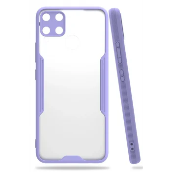 Mey İthalat®  Realme C15 Kılıf Platin Silikon - Lila