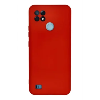 Mey İthalat®  Realme C21 Kılıf Nano içi Kadife Silikon - Kırmızı