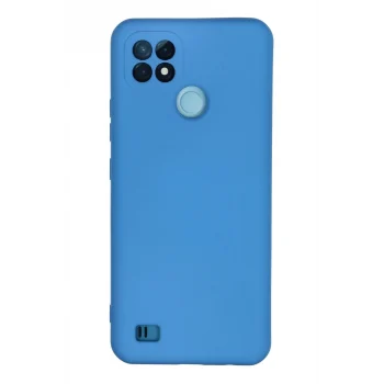 Mey İthalat®  Realme C21 Kılıf Nano içi Kadife Silikon - Mavi