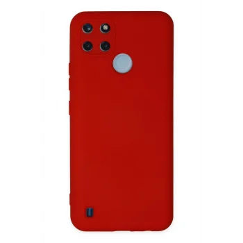 Mey İthalat®  Realme C25Y Kılıf Nano içi Kadife Silikon - Kırmızı