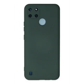 Mey İthalat®  Realme C25Y Kılıf Nano içi Kadife Silikon - Koyu Yeşil