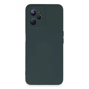 Mey İthalat®  Realme C35 Kılıf Nano içi Kadife Silikon - Koyu Yeşil