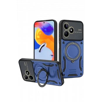 Mey İthalat®  Realme C53 Kılıf Joy Lens Standlı Kapak - Lacivert
