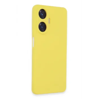 Mey İthalat®  Realme C55 Kılıf Nano içi Kadife Silikon - Sarı