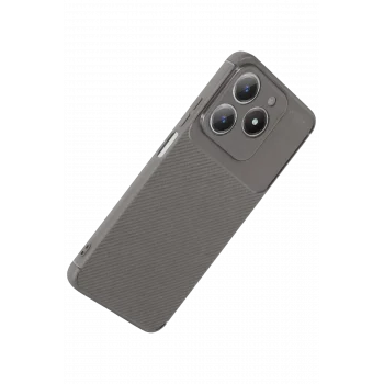 Mey İthalat®  Realme C61 Kılıf Auto Focus Karbon Kapak - Gri