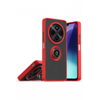 Mey İthalat®  Realme C75 4G Kılıf Montreal Yüzüklü Silikon Kapak - Kırmızı