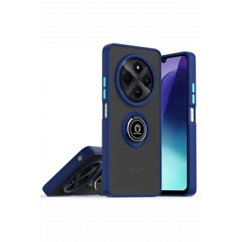Mey İthalat®  Realme C75 4G Kılıf Montreal Yüzüklü Silikon Kapak - Lacivert