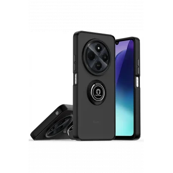 Mey İthalat®  Realme C75 4G Kılıf Montreal Yüzüklü Silikon Kapak - Siyah