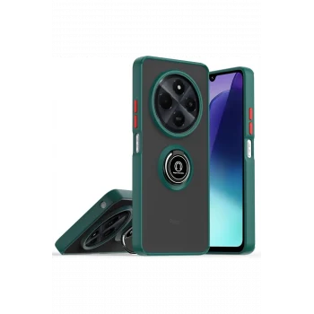 Mey İthalat®  Realme C75 4G Kılıf Montreal Yüzüklü Silikon Kapak - Yeşil
