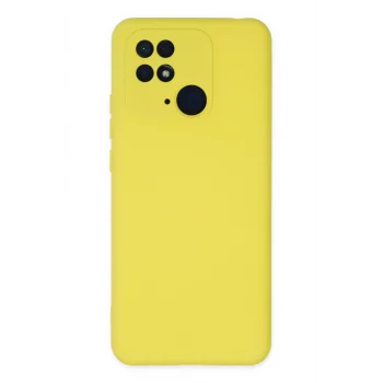 Mey İthalat®   Redmi 10C Kılıf Nano içi Kadife Silikon - Sarı