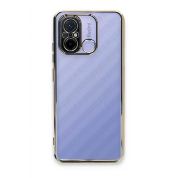 Mey İthalat®   Redmi 12C Kılıf  Lensli Silikon - Gold