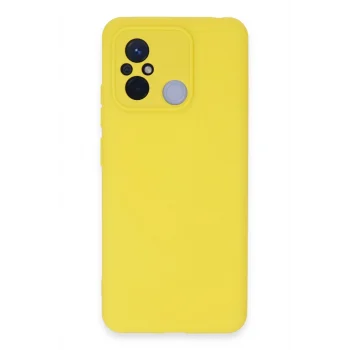 Mey İthalat®   Redmi 12C Kılıf Nano içi Kadife Silikon - Sarı