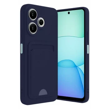 Mey İthalat®   Redmi 13 4G Kılıf Kelvin Kartvizitli Silikon - Lacivert