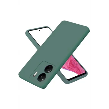 Mey İthalat®   Redmi 13C Kılıf First Silikon - Koyu Yeşil