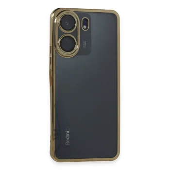 Mey İthalat®   Redmi 13C Kılıf  Lensli Silikon - Gold