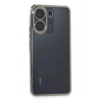 Mey İthalat®   Redmi 13C Kılıf  Lensli Silikon - Gümüş