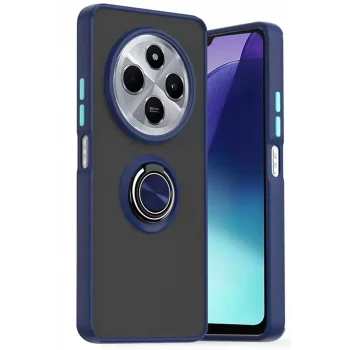 Mey İthalat®   Redmi 14C Kılıf Montreal Yüzüklü Silikon Kapak - Lacivert