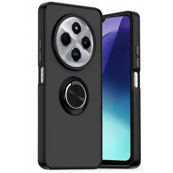 Mey İthalat®   Redmi 14C Kılıf Montreal Yüzüklü Silikon Kapak - Siyah