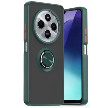 Mey İthalat®   Redmi 14C Kılıf Montreal Yüzüklü Silikon Kapak - Yeşil