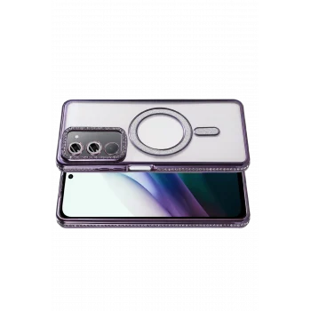 Mey İthalat®   Redmi 15 4G Joke Simli Magneticsafe Kılıf - Derin Mor