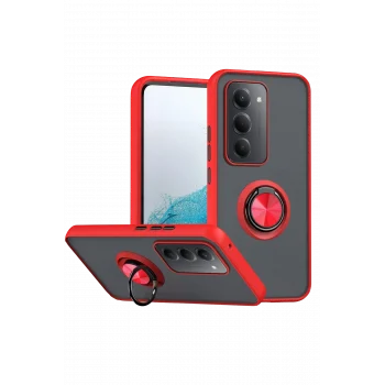 Mey İthalat®   Redmi 15 4G Montreal Yüzüklü Silikon Kapak - Kırmızı