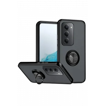 Mey İthalat®   Redmi 15 4G Montreal Yüzüklü Silikon Kapak - Siyah