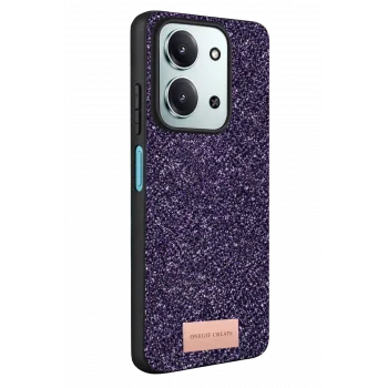 Mey İthalat®   Redmi 15C 4G Bright Simli Kapak - Derin Mor
