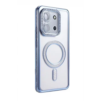 Mey İthalat®   Redmi 15C 4G Joke Simli Magneticsafe Kılıf - Mavi