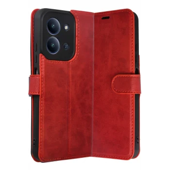 Mey İthalat®   Redmi 15C 4G Trend S Plus Kapaklı Kılıf - Kırmızı