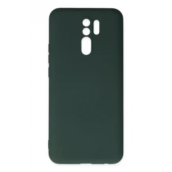 Mey İthalat®   Redmi 9 Kılıf Nano içi Kadife Silikon - Koyu Yeşil