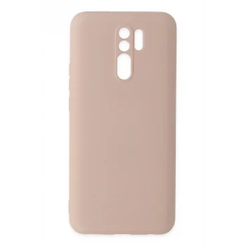 Mey İthalat®   Redmi 9 Kılıf Nano içi Kadife Silikon - Pudra