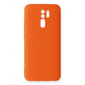 Mey İthalat®   Redmi 9 Kılıf Nano içi Kadife Silikon - Turuncu