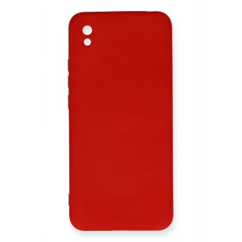 Mey İthalat®   Redmi 9A Kılıf Nano içi Kadife Silikon - Kırmızı