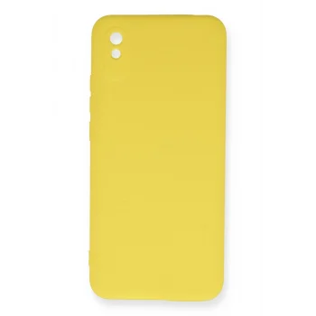 Mey İthalat®   Redmi 9A Kılıf Nano içi Kadife Silikon - Sarı