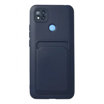 Mey İthalat®   Redmi 9C Kılıf Kelvin Kartvizitli Silikon - Lacivert